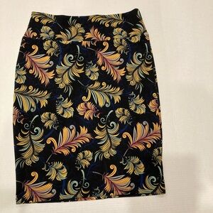 LuLaRoe Green and Black Embellished Pencil Skirt